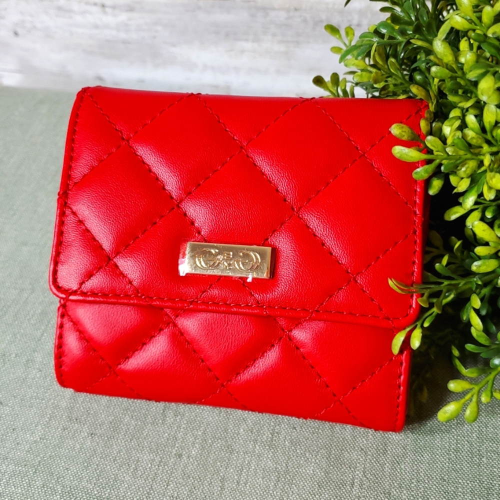 G by GIULIANA Red Lamb Leather Wallet NWOT